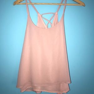 Rose pink shirt with strings in the back